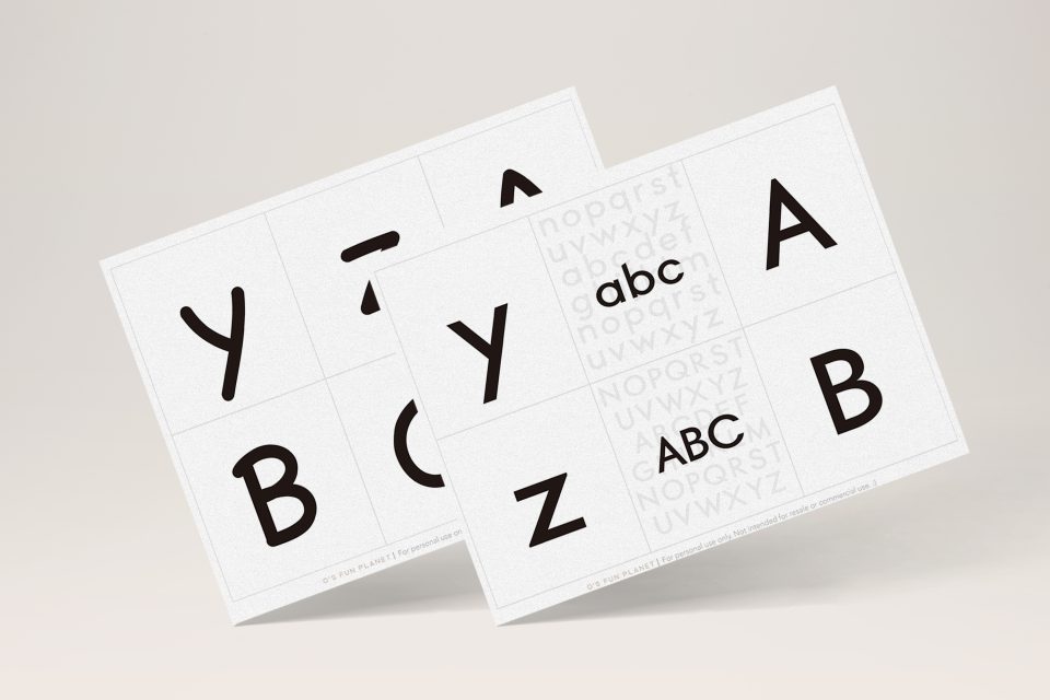 更新版 自製英文字母字卡 閃卡 2 種字型圖檔分享 歐的樂星球