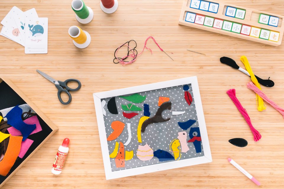 陪孩子盡情發揮想像力－DIY 碎布抽象畫 Cloth Scrap Art 3